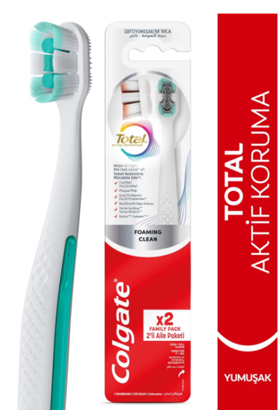 Colgate Diş Fırçası 2'li Total Clean Yumş.beyaz*12