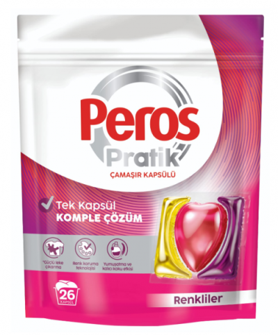 Peros Çamaşır Deterjanı 26'lı Renkliler Kapsül*6