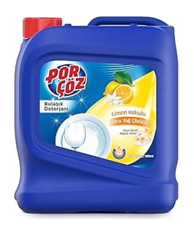 Porçöz 4 lt Sıvı Bulaşık Deterjanı Limon *4
