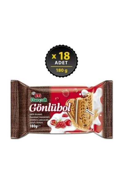 Eti Burçak Gönlübol Bisküvi 180gr*18(1631900)