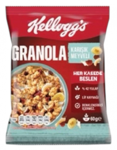 Kelloggs (274129) Granola Kar.meyv.60 Gr*10